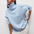 Relaxed Draped Turtleneck Sweater