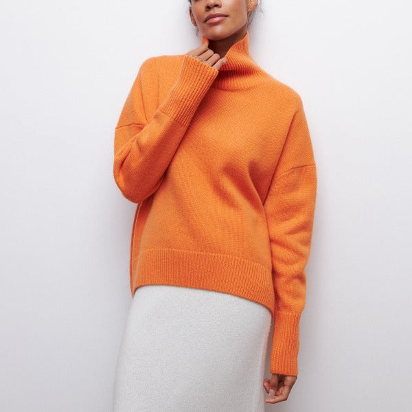 Relaxed Draped Turtleneck Sweater