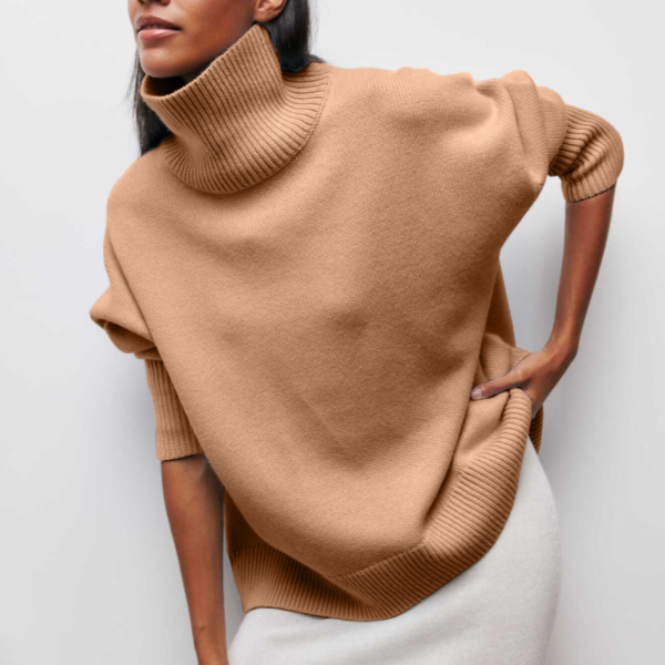 Relaxed Draped Turtleneck Sweater