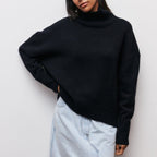 Relaxed Draped Turtleneck Sweater