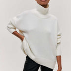 Relaxed Draped Turtleneck Sweater