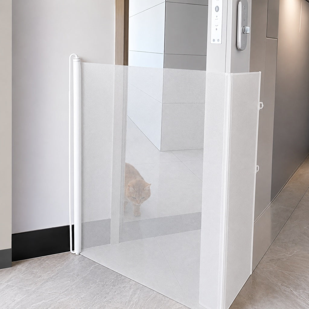 No-Drill Retractable Pet Gate for Doorways, Kitchens & Stairs - Keep Cats and Dogs Safely Out of Off-Limit Areas