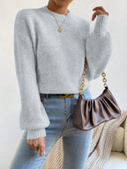 Ribbed Mock Neck Jumper with Side Splits