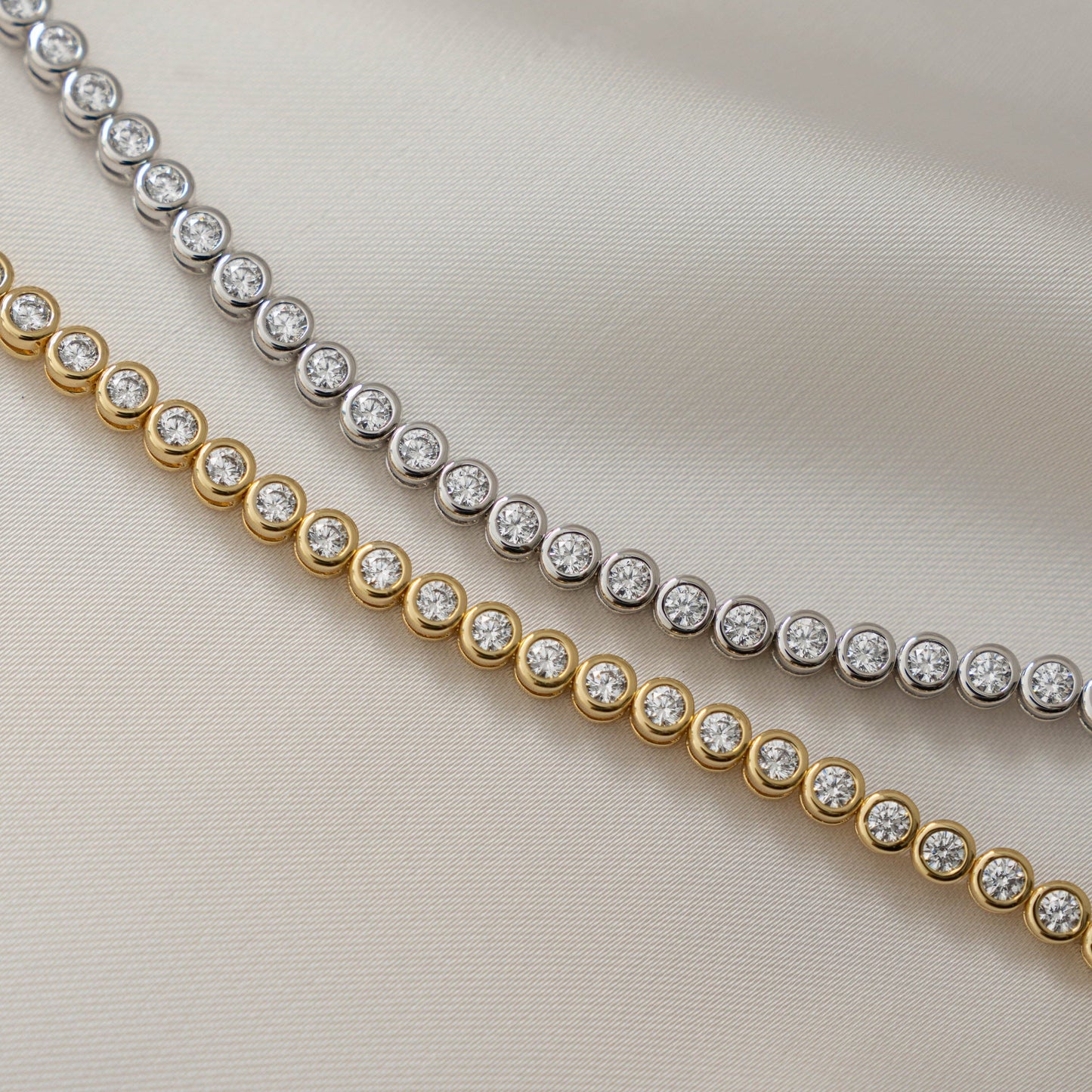 Sparkling Round Bezel CZ Tennis Bracelet