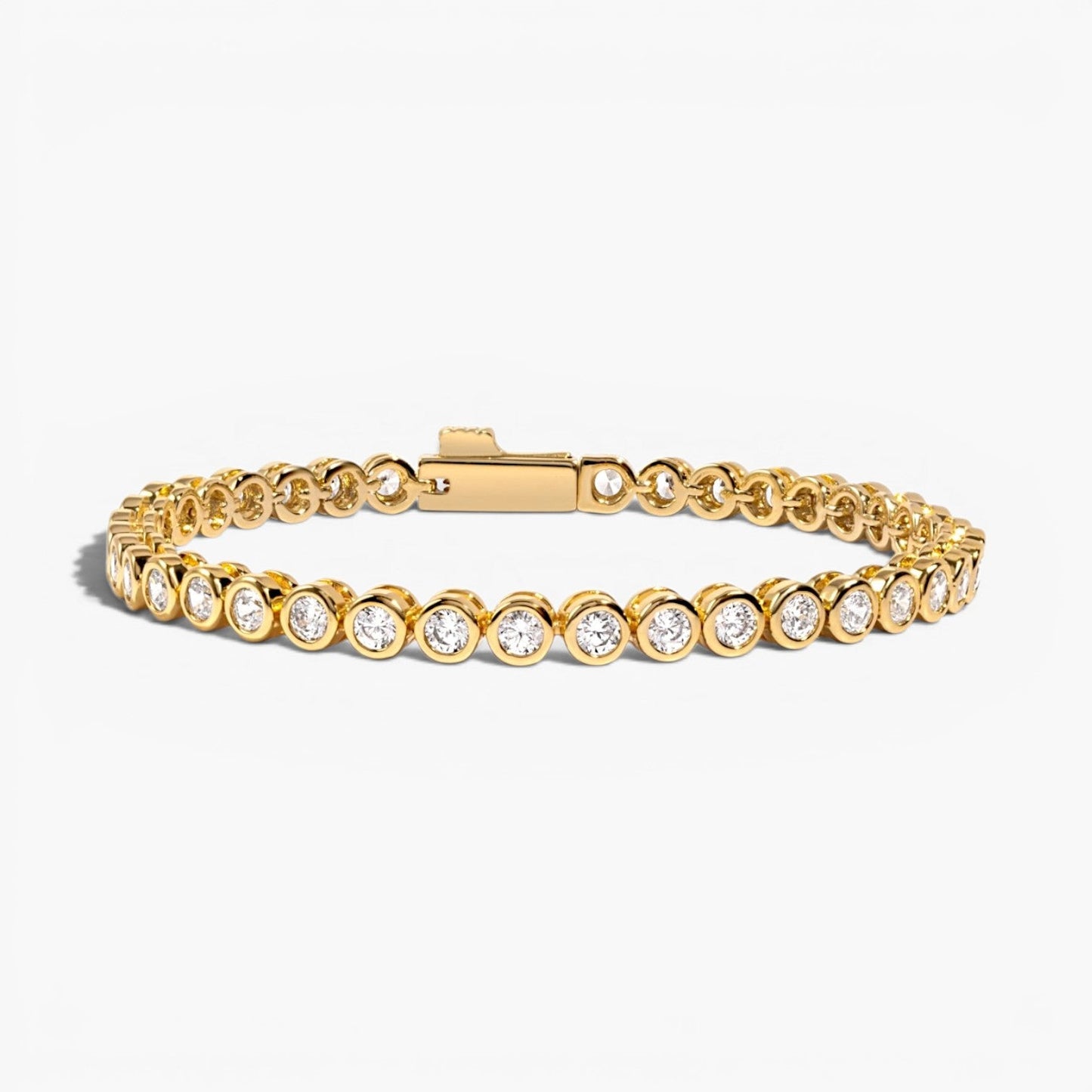 Sparkling Round Bezel CZ Tennis Bracelet