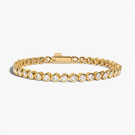 Sparkling Round Bezel CZ Tennis Bracelet