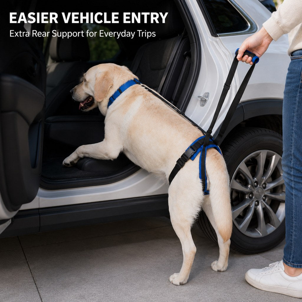 Adjustable Dog Rear Lift Support Harness - Hind Leg Assistance for Stairs, Car Entry & Daily Walks