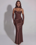 Satin Cowl Neck Maxi Dress