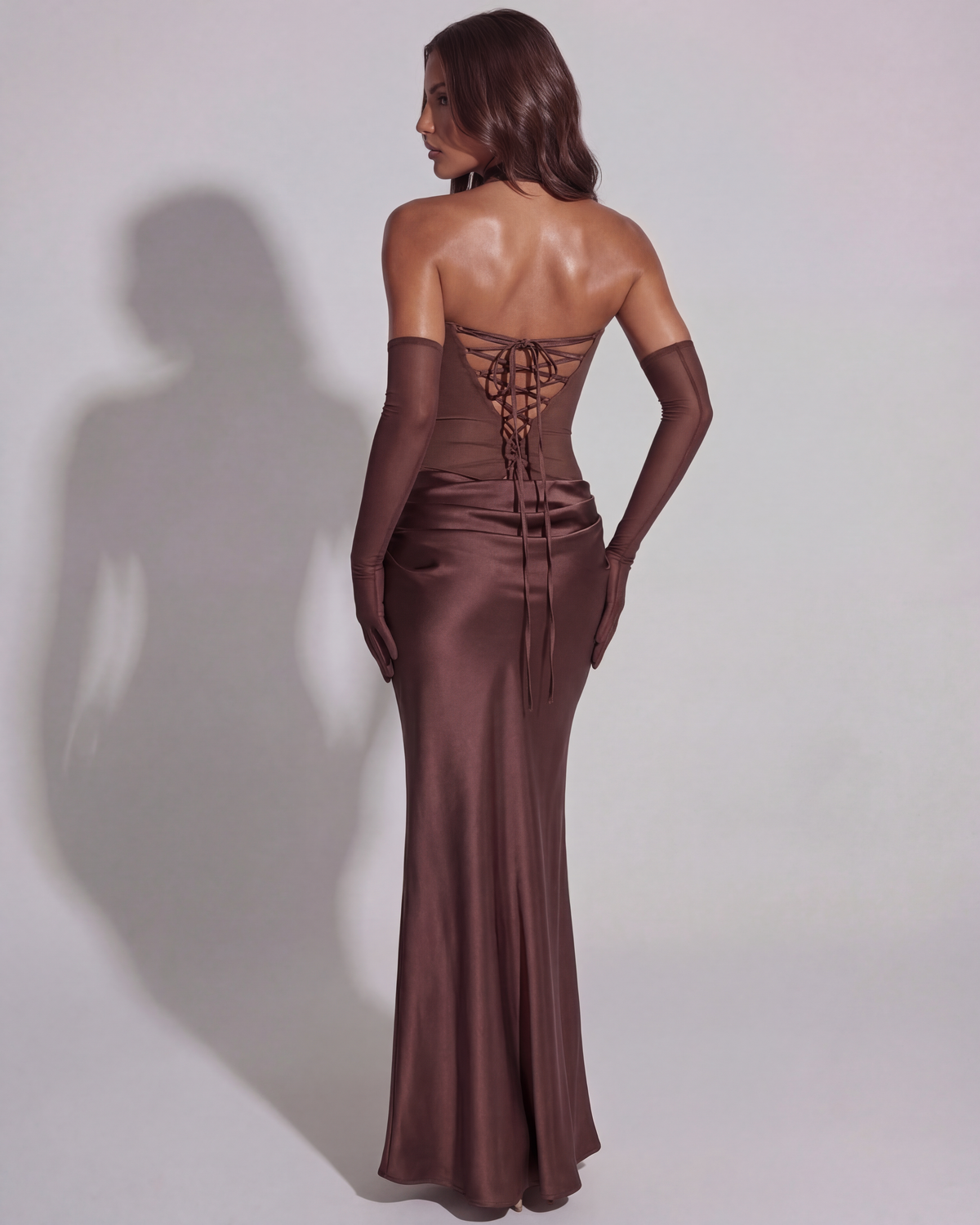 Satin Cowl Neck Maxi Dress