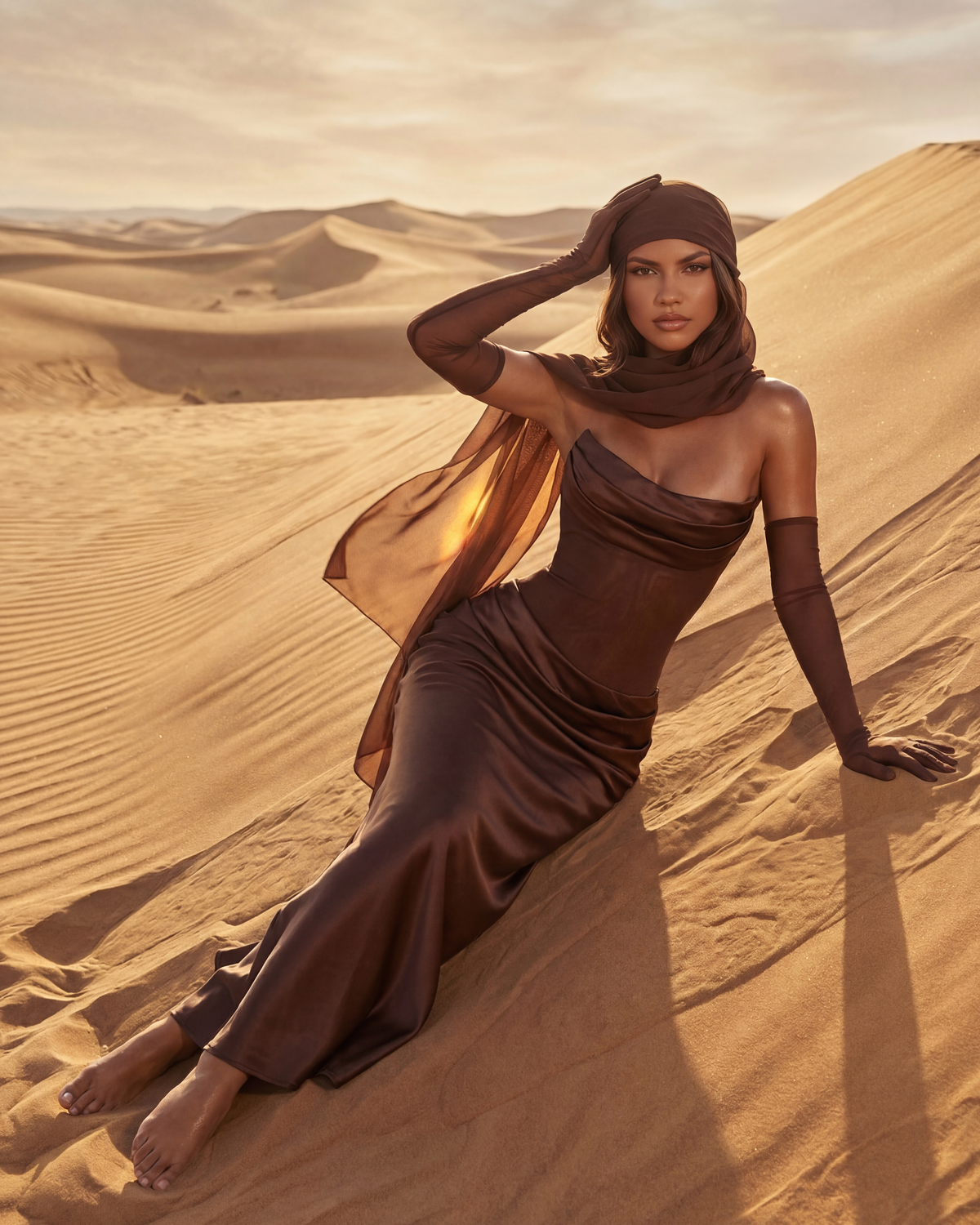 Satin Cowl Neck Maxi Dress