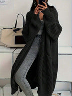 Side Split Chunky Rib Maxi Cardigan