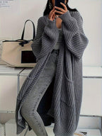 Side Split Chunky Rib Maxi Cardigan