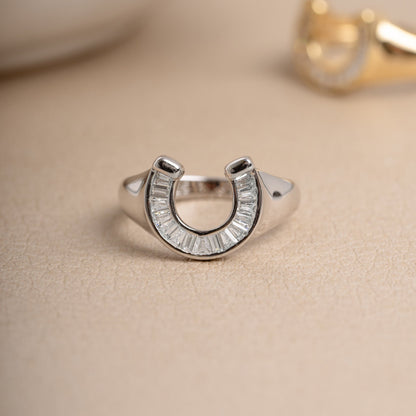 Lucky Gold Horseshoe Statement Ring