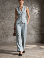 Sky Blue Pinstripe Suit Set