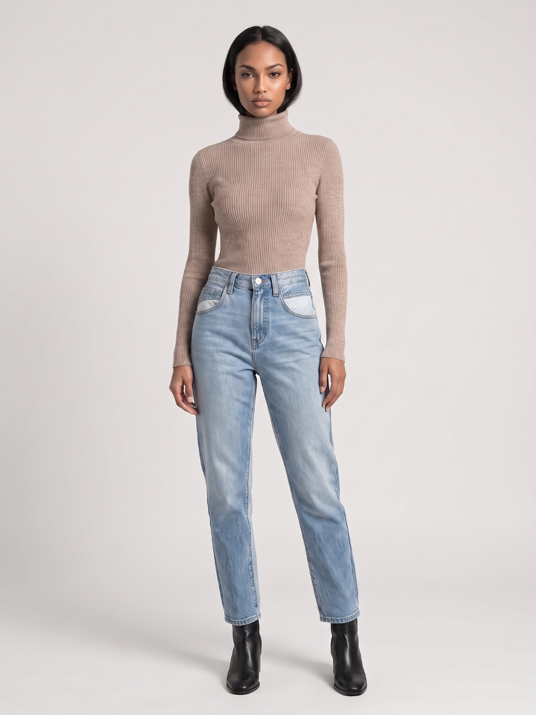 Slim Fit Ribbed Turtleneck Sweater