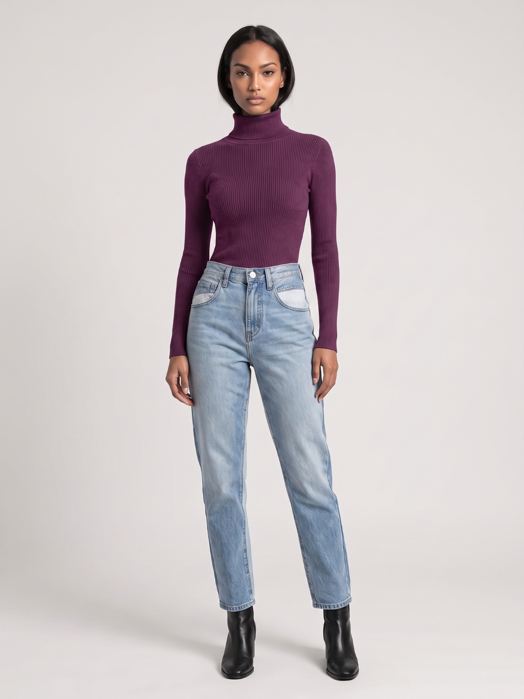 Slim Fit Ribbed Turtleneck Sweater