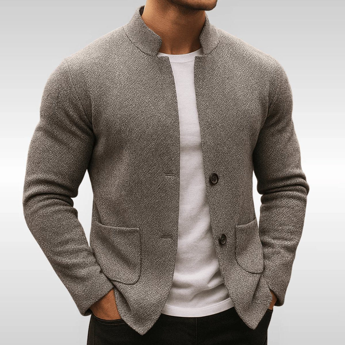Barnaby Knit Stand Collar Jacket - image 1