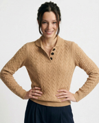 Stand Collar Cable Knit Pullover