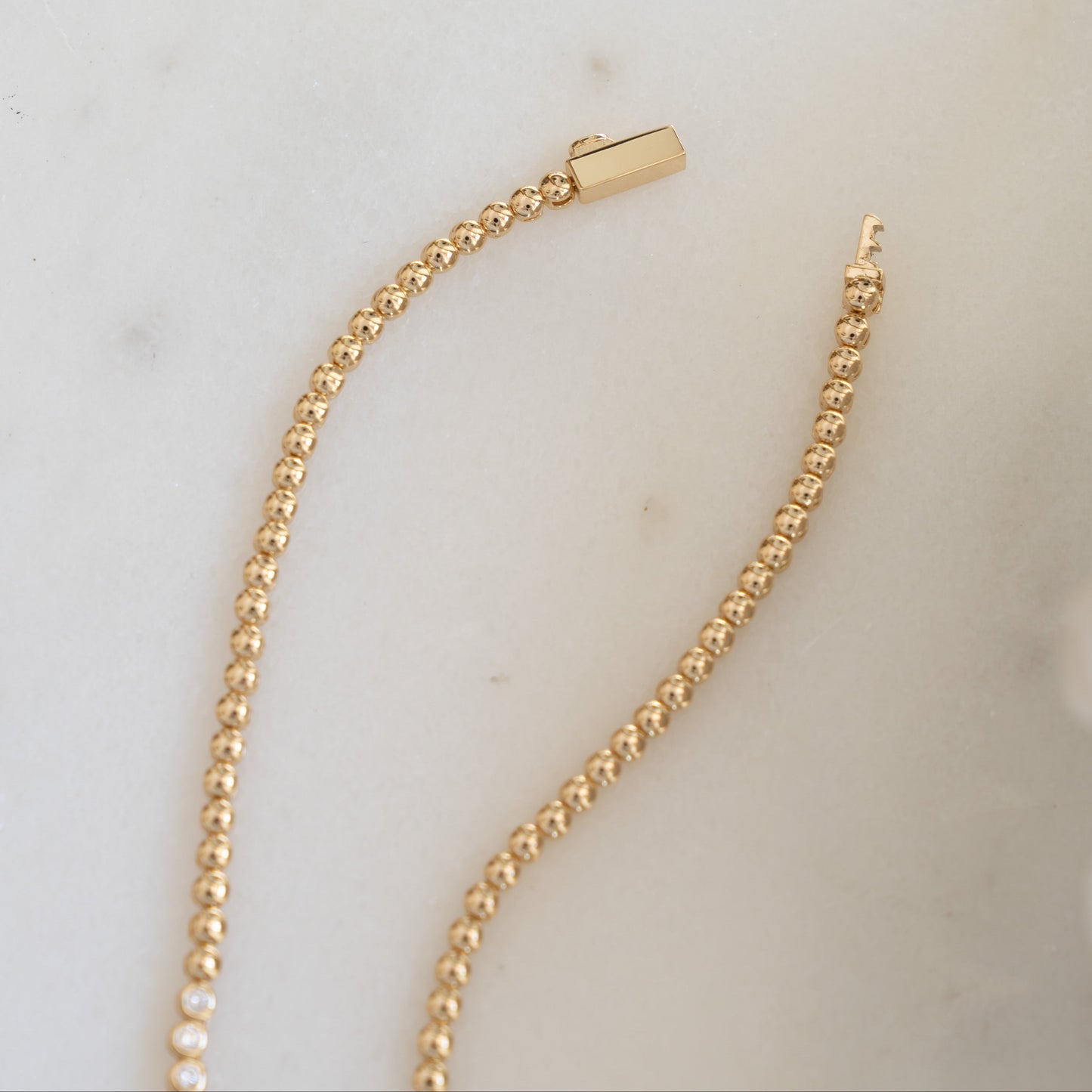 Graduated Bezel Tennis Necklace