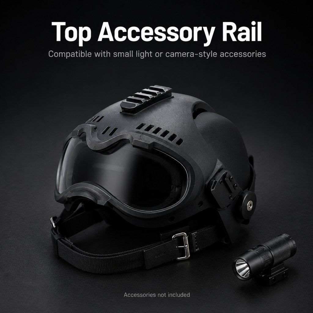 K9 Tactical-Style Dog Helmet with Goggles for Hiking & Outdoor Training - Helps Shield Eyes from Wind, Dust & Trail Debris