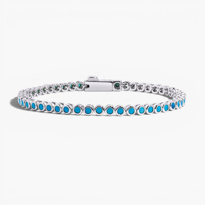 Dainty Turquoise Bezel Tennis Bracelet