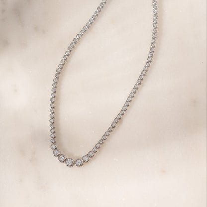 Graduated Bezel Tennis Necklace