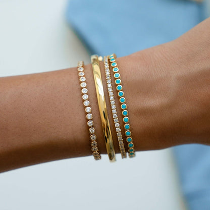 Dainty Turquoise Bezel Tennis Bracelet