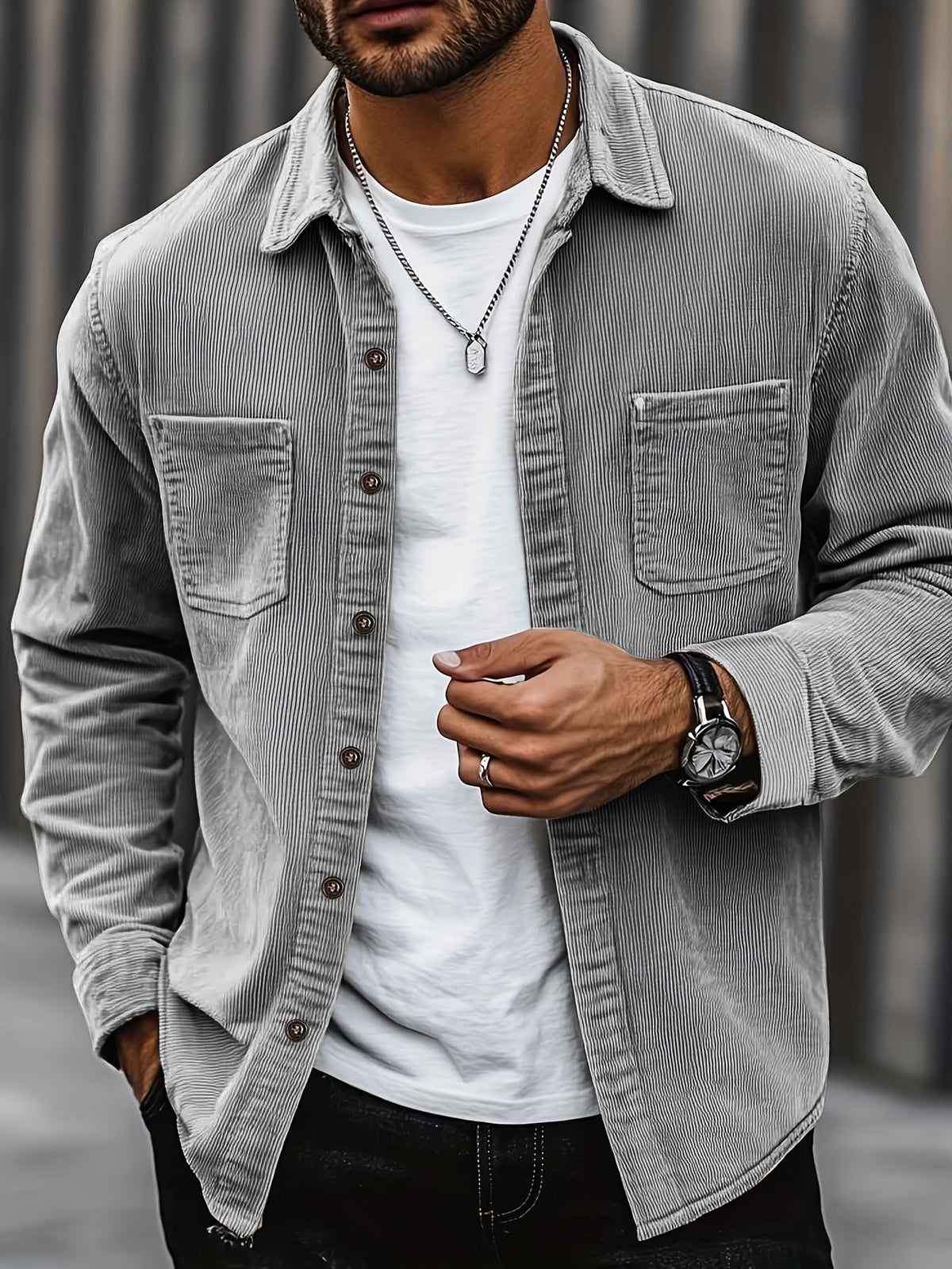Men's Corduroy Overshirt Jacket