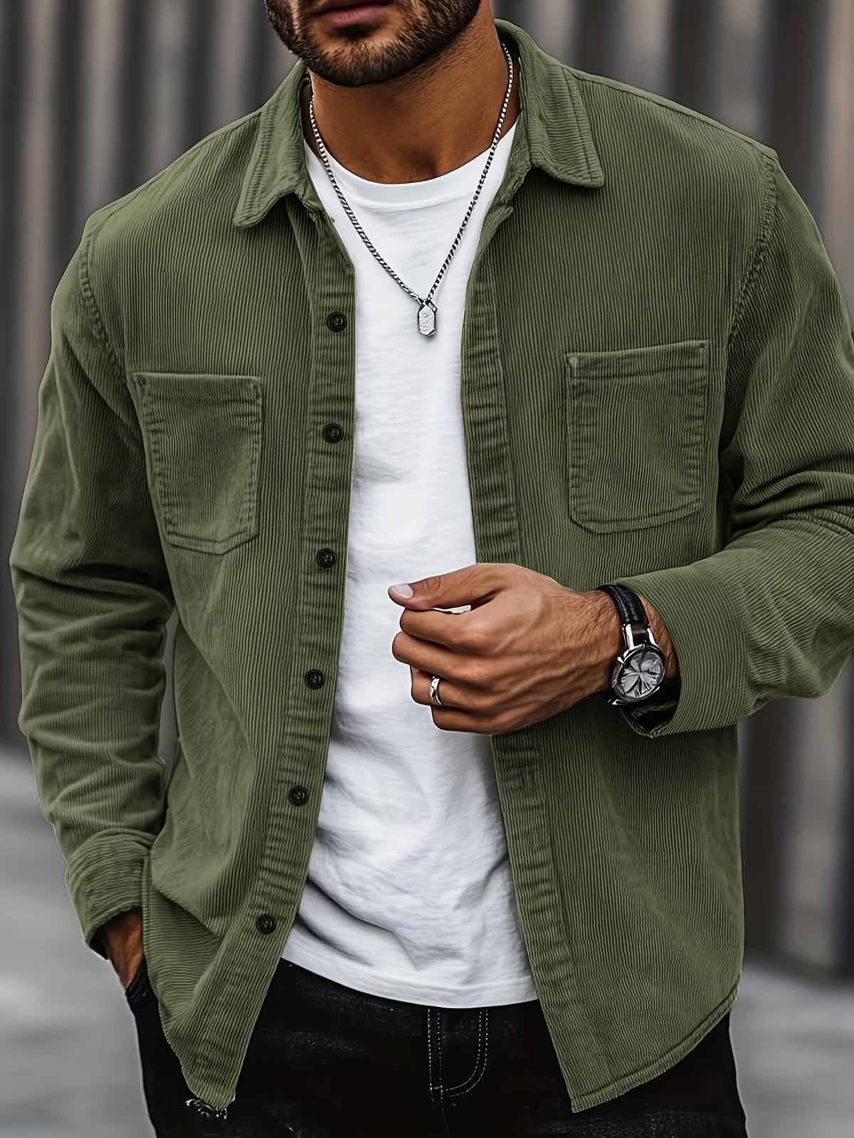 Men's Corduroy Overshirt Jacket