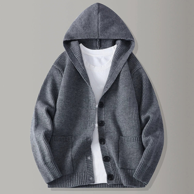 Men's Hooded Knit Cardigan