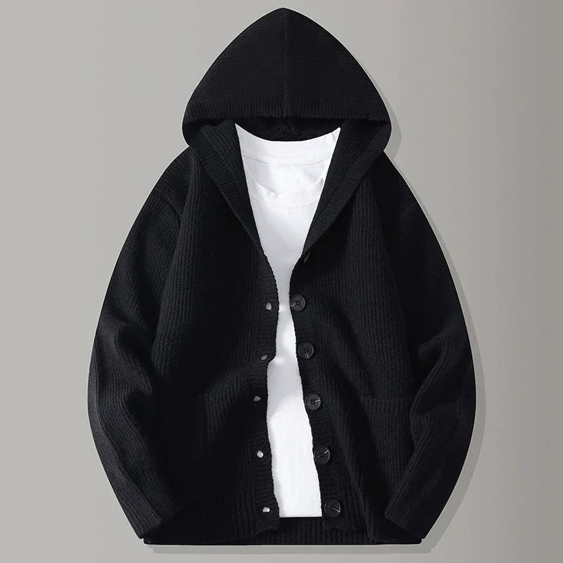 Men's Hooded Knit Cardigan