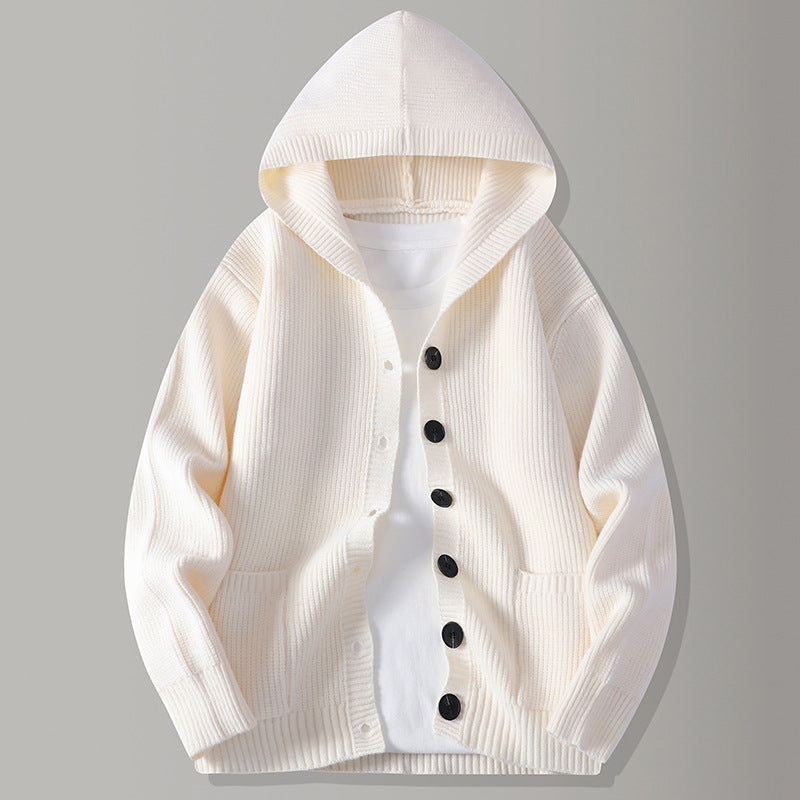 Men's Hooded Knit Cardigan