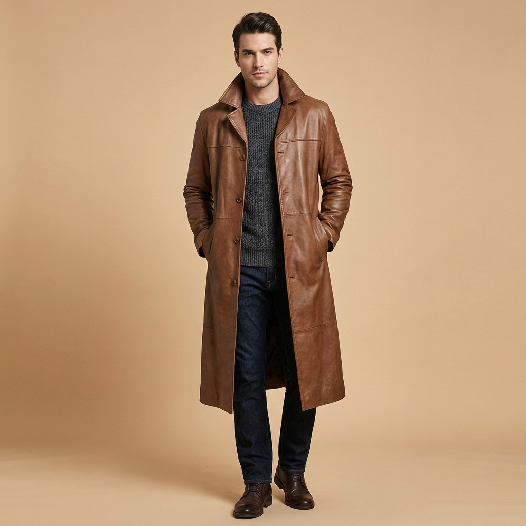 Men's Longline Trench Coat