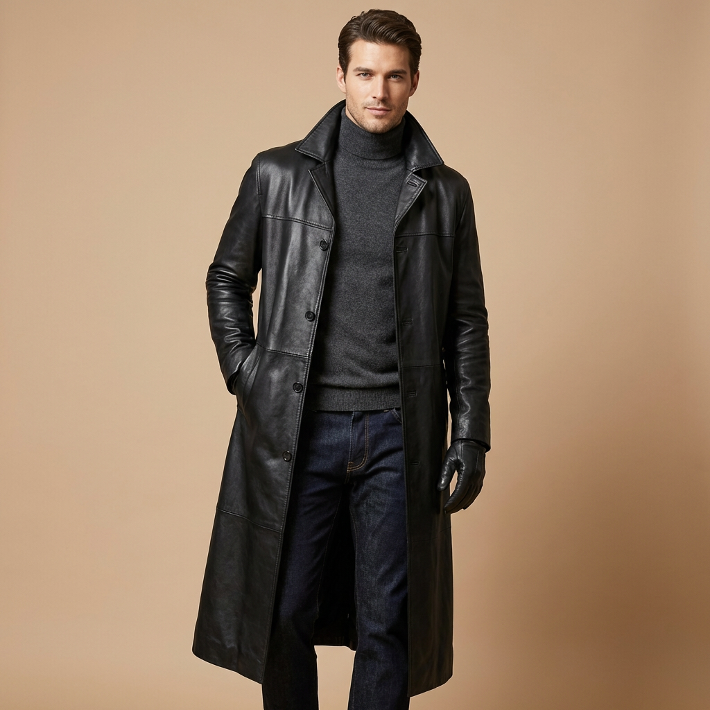 Men's Longline Trench Coat