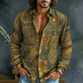 Men's Peacock Sun And Moon Print Shirt