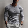 Men's Ribbed Henley Sweater