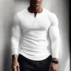 Men's Ribbed Henley Sweater