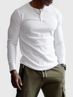 Men's Ribbed Henley Sweater