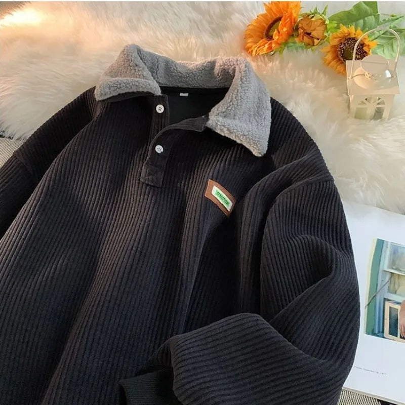 Men's Ribbed Polo Jumper