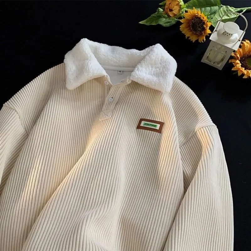 Men's Ribbed Polo Jumper