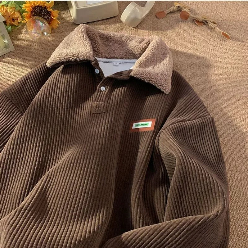 Men's Ribbed Polo Jumper