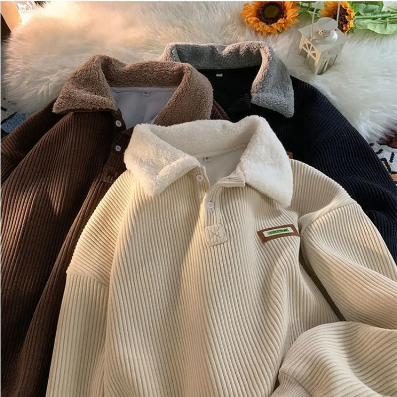 Men's Ribbed Polo Jumper