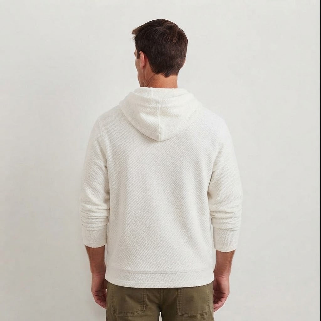 Men's Striped Henley Hoodie