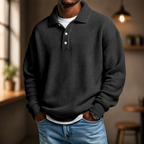 Men's Textured Polo Knit Sweater