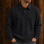 Men's Textured Polo Sweater