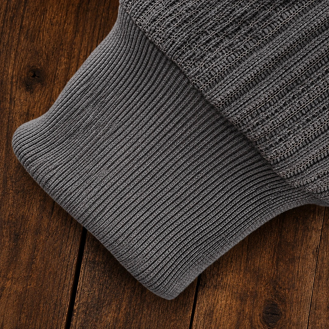 Men's Textured Polo Sweater