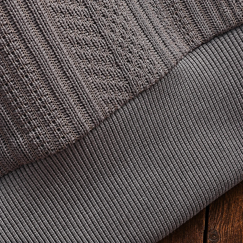Men's Textured Polo Sweater