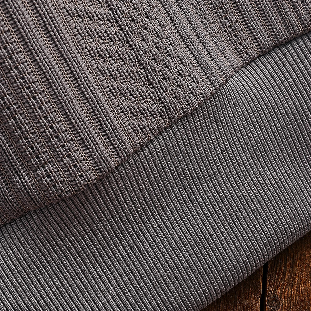 Men's Textured Polo Sweater