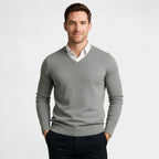 Men's V-Neck Fine Knit Jumper