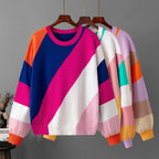 Unisex Striped Colorblock Sweater